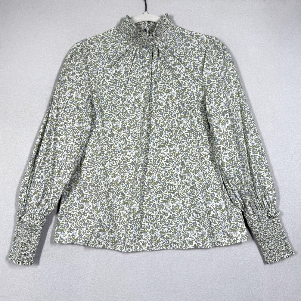 Hyacinth House Top Womens XS Modoc Cottage Floral Prairie Smocked Tuckernuck‎